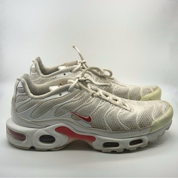 Nike Air Max Plus White Track Red Sneakers - Picture 3 of 9